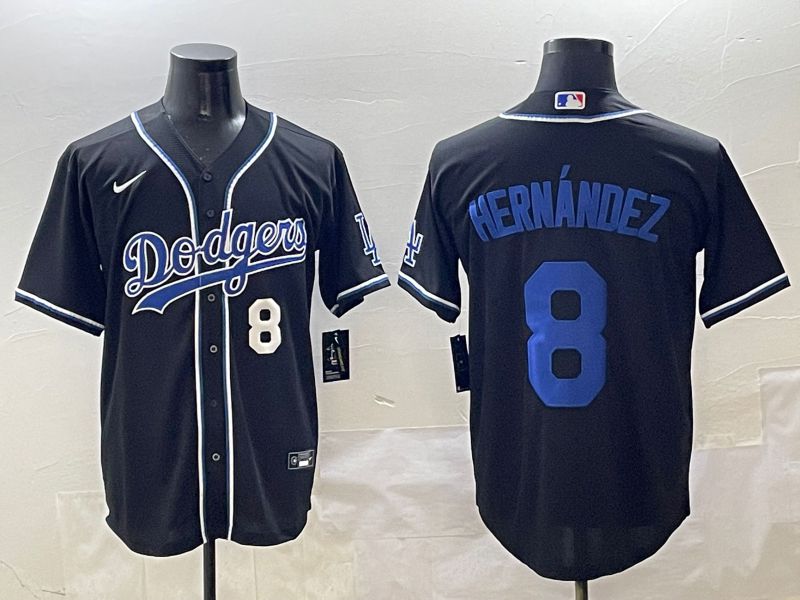 Men 2025 Los Angeles Dodgers #8 Hernandez Black Three generations Fashion Nike MLB Jersey style 2->los angeles dodgers->MLB Jersey